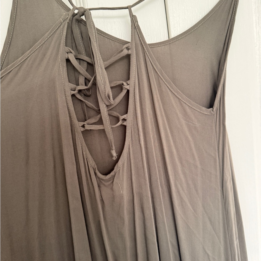 NWOT- Omnia Tulum Dark Green Maxi Dress-S - Picture 4 of 7